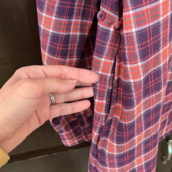 Burton Dryride Plaid Flannel Snap Front Shirt Medium - Picture 2 of 5